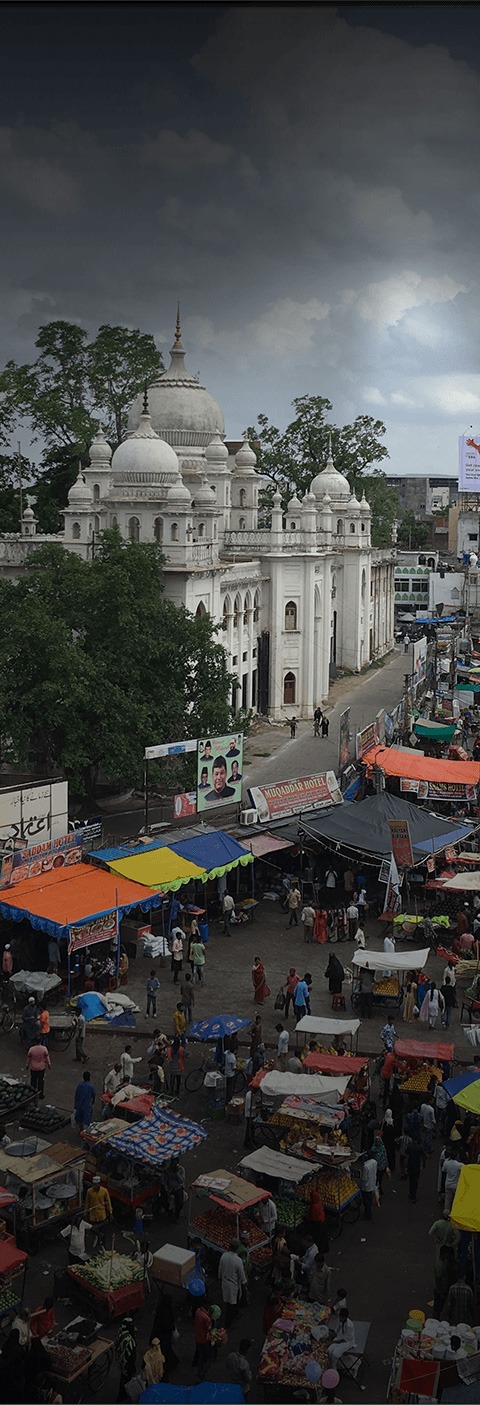 Vue aérienne d'un marché en Inde