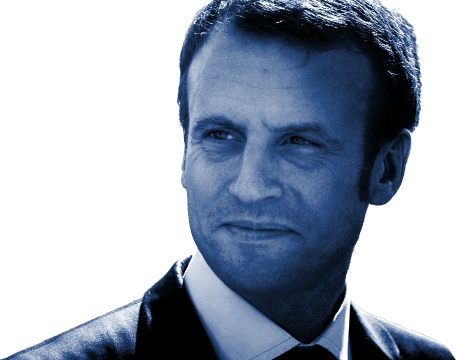 intro - macron bleu