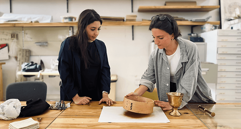 Two women in a workshop