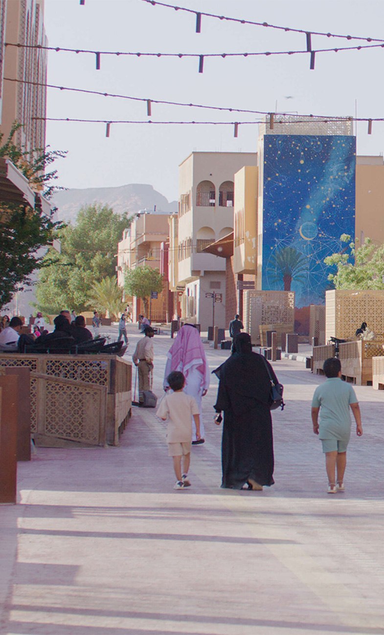Pedestrians in the centre of AlUla