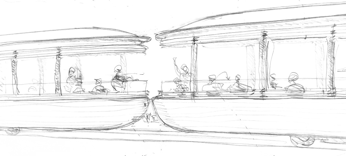 Drawing of the tram