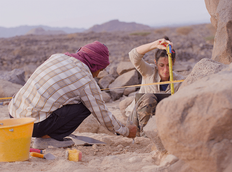 measuring during an archaeological excavation