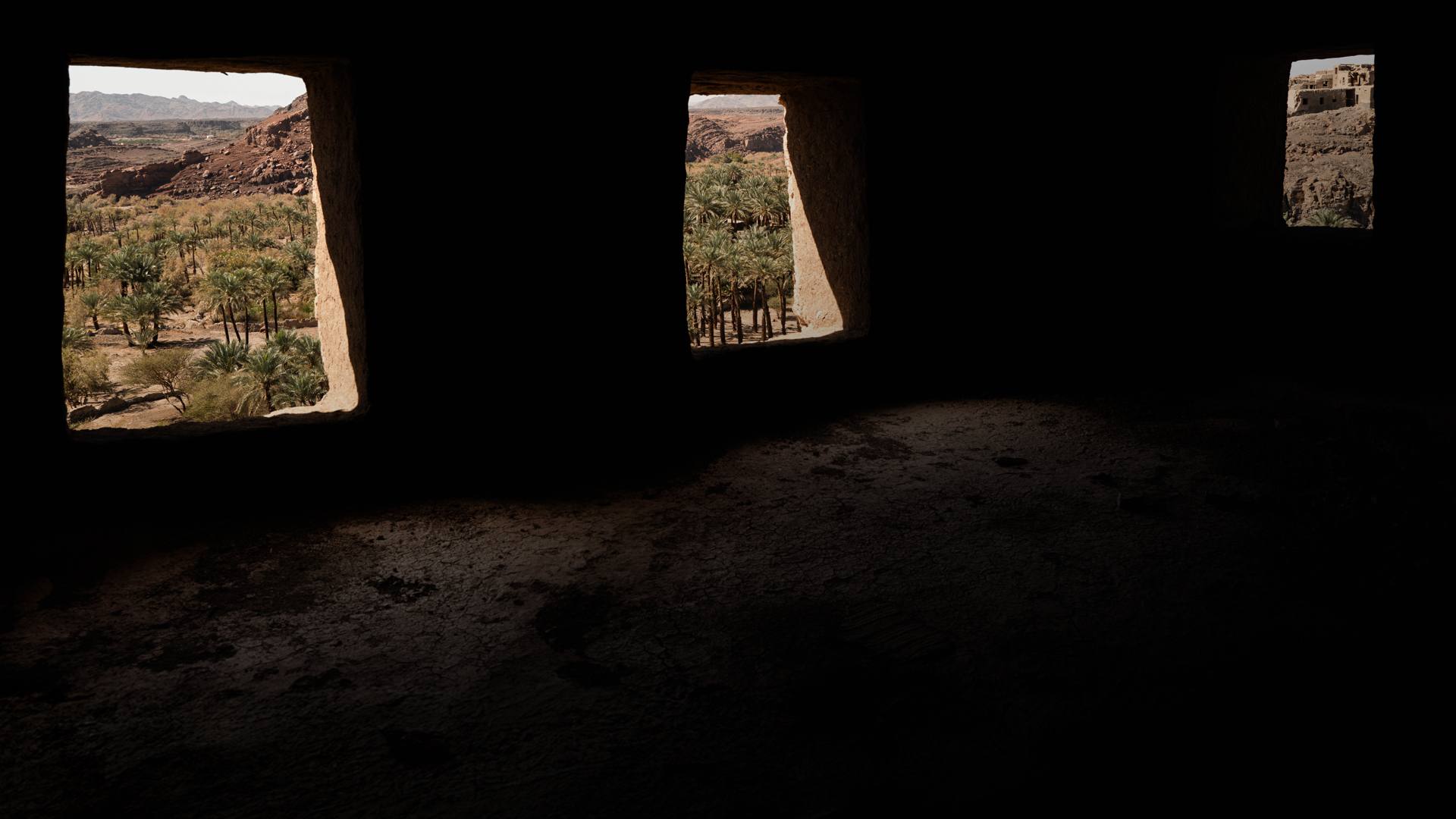 view from inside an historical building